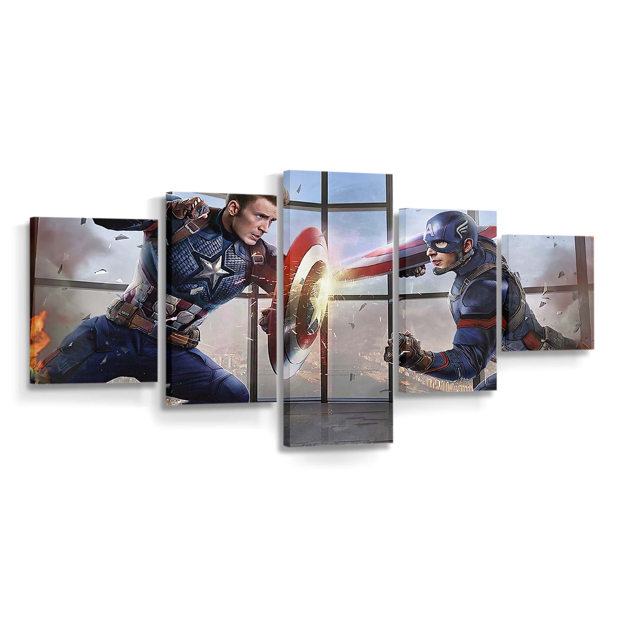 Captain gegen Captain Amerika Leinwandbild - Marvel Wanddeko