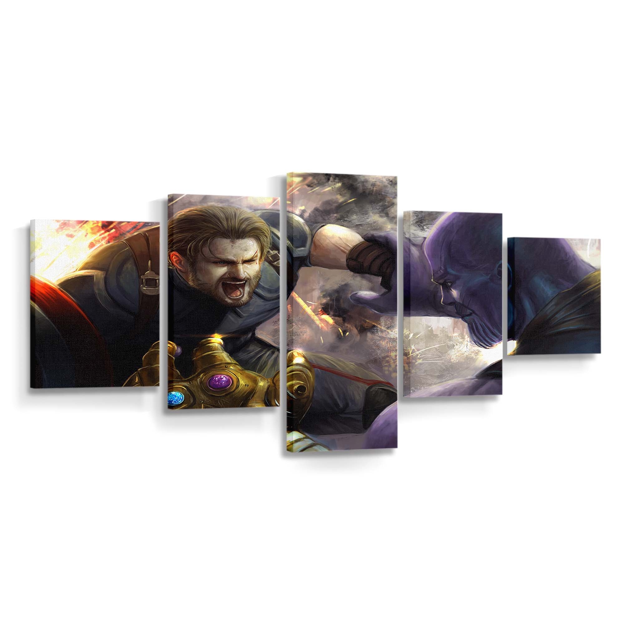 Captain gegen Thanos Leinwandbild - Marvel Wanddeko