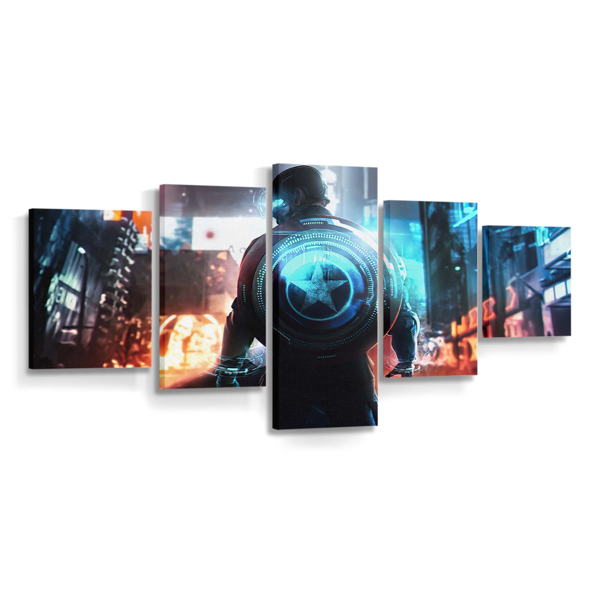 Cyber-Captain Amerika Leinwandbild - Marvel Wanddeko