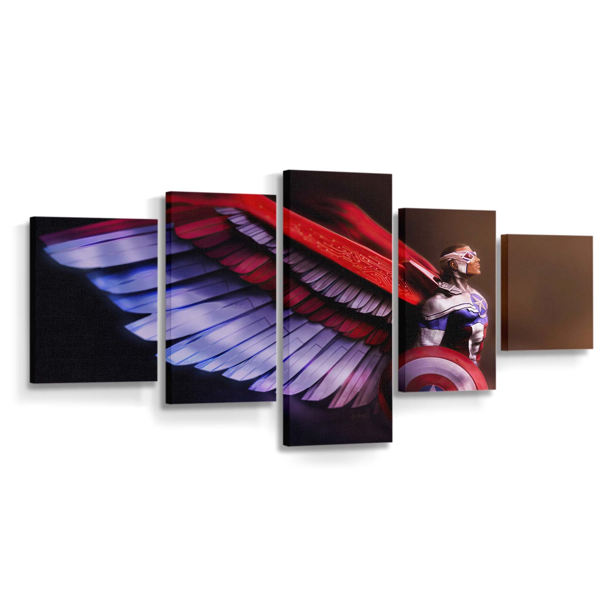 Falcon Blick in Captain America Leinwandbild - Marvel Wanddeko