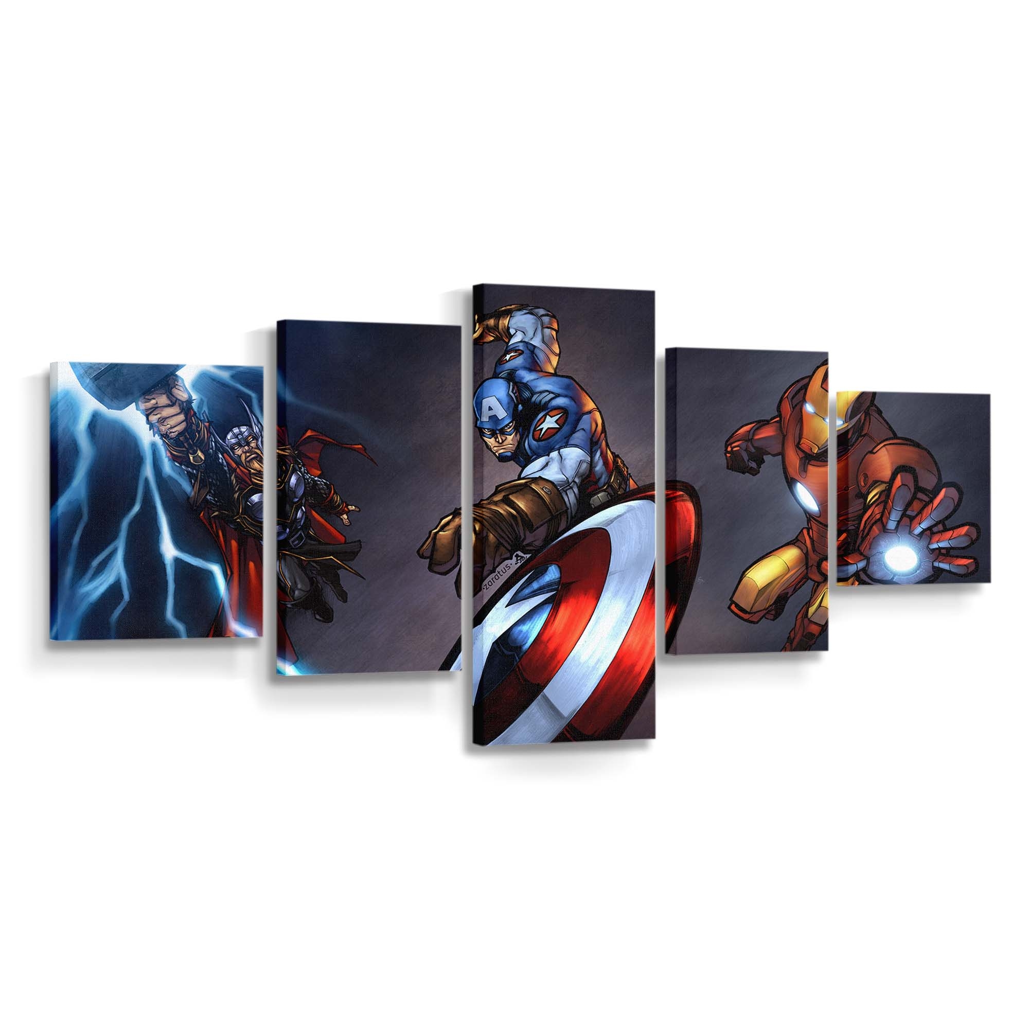 Eisenmann Captain Amerika Thor Leinwandbild - Marvel Wanddeko