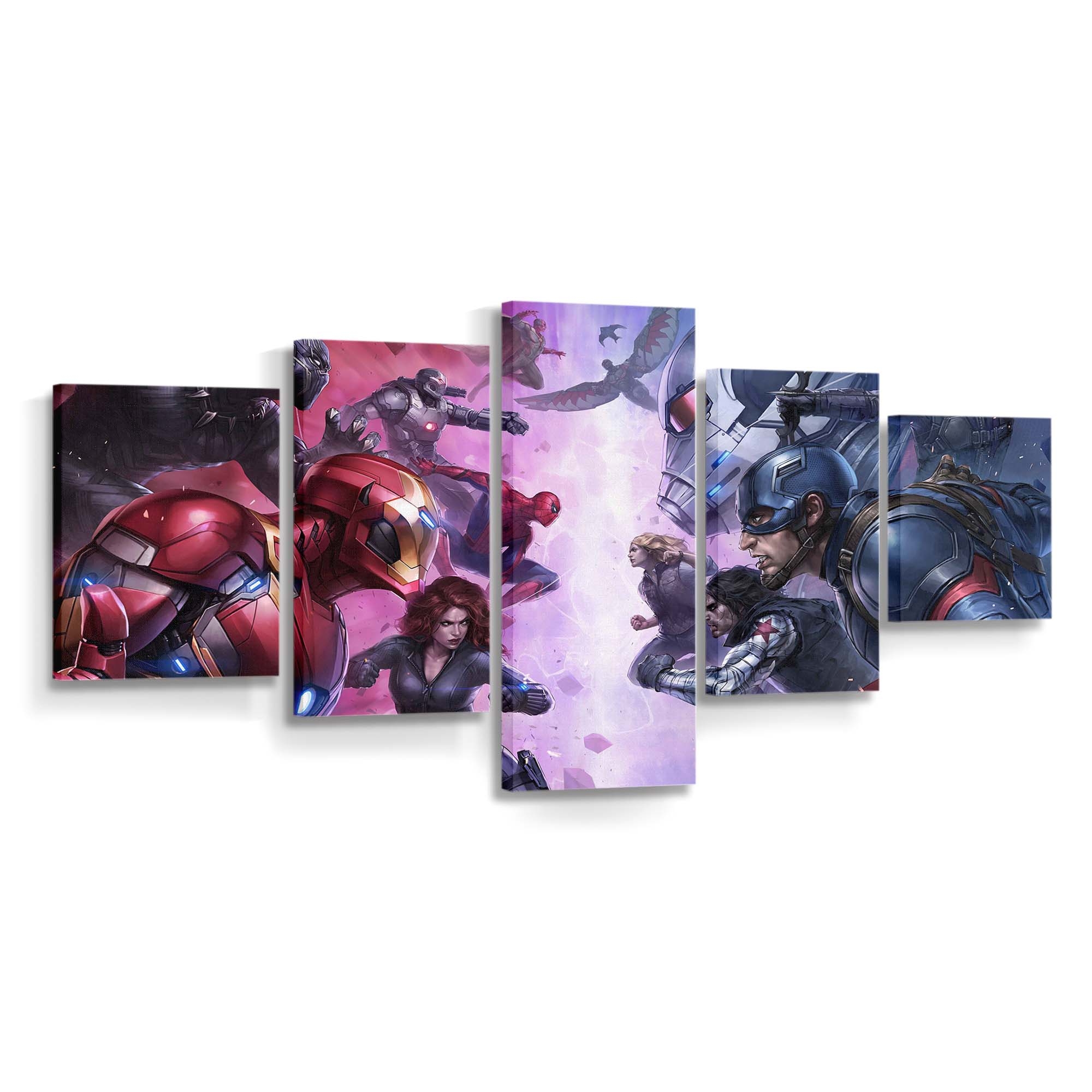 Team Iron Man und Team Captain America Leinwandbild - Marvel Wanddeko