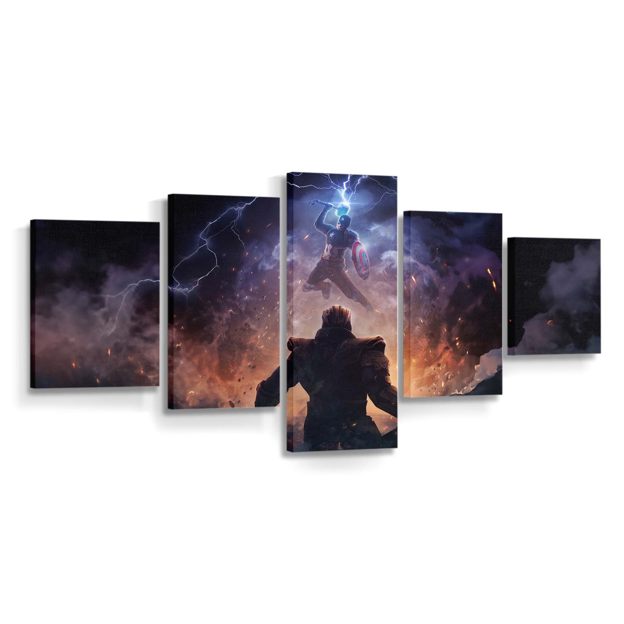 Thanos gegen Captain Amerika Leinwandbild - Marvel Wanddeko