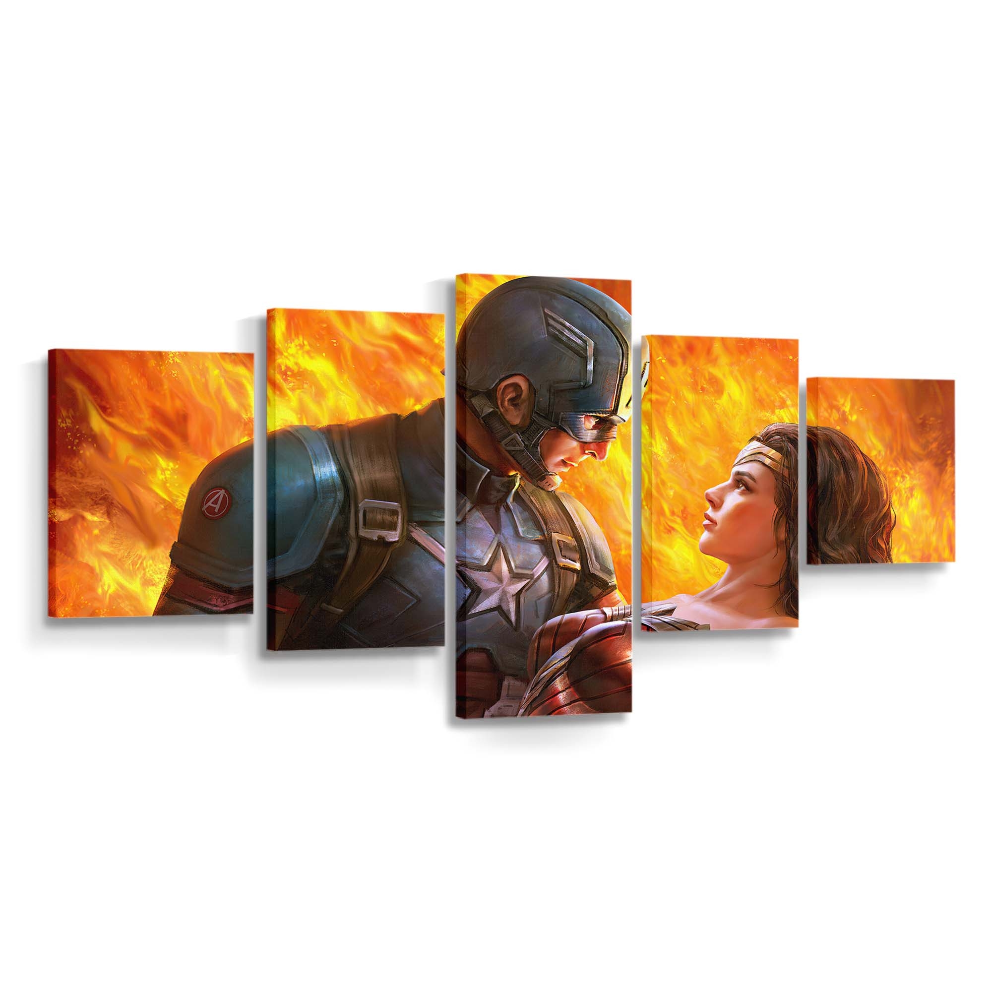 Als Wonder Woman Captain America traf Leinwandbild - Marvel Wanddeko