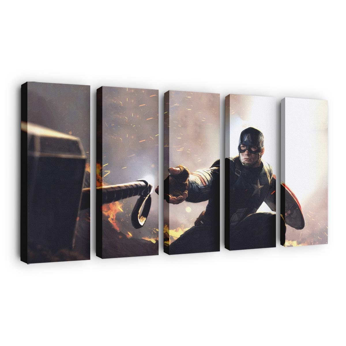 Captain Amerika Mjolnir Avengers Endgame 2019 Leinwandbild - Marvel Wanddeko