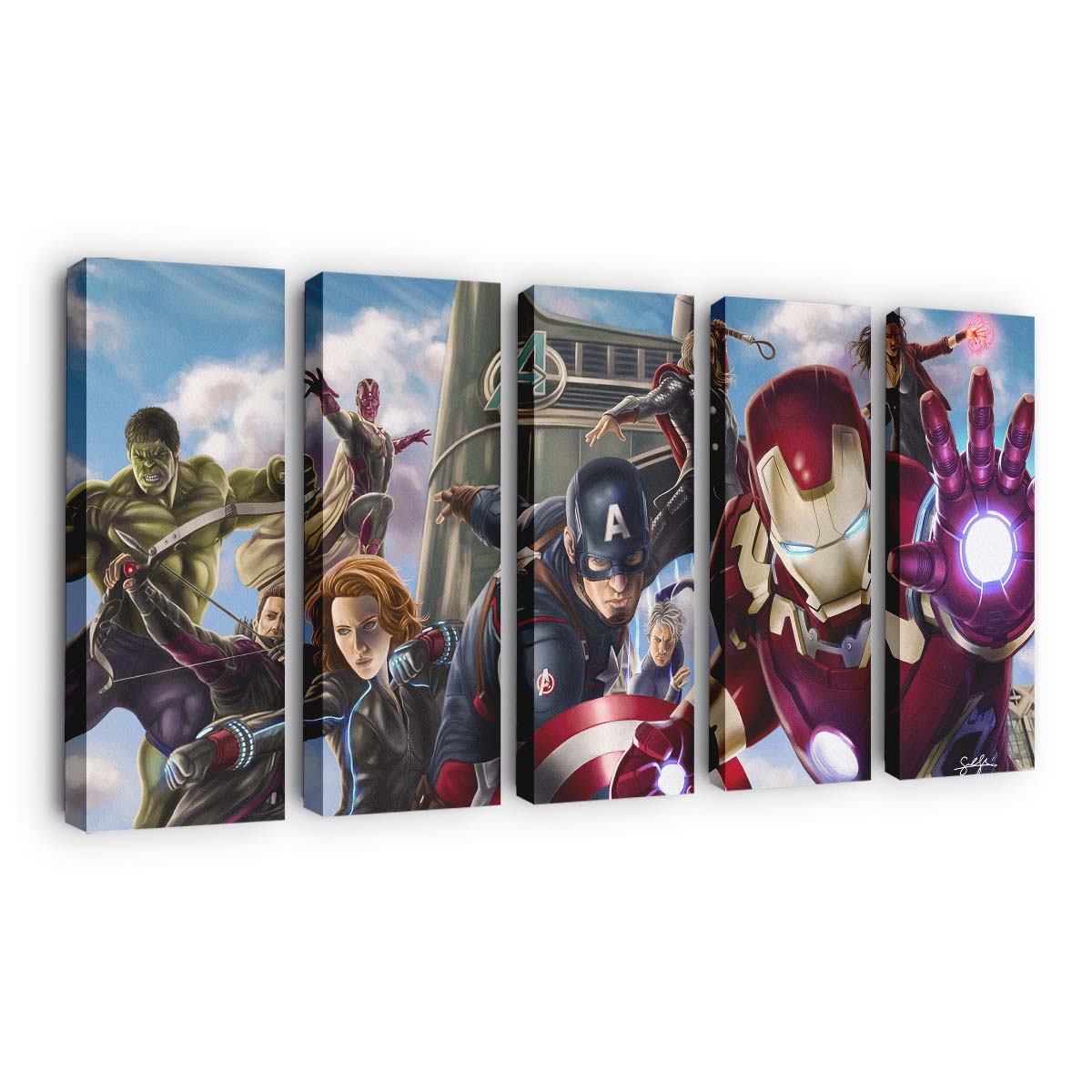 Avengers Assemble Kunstwerk 2 Leinwandbild - Marvel Wanddeko