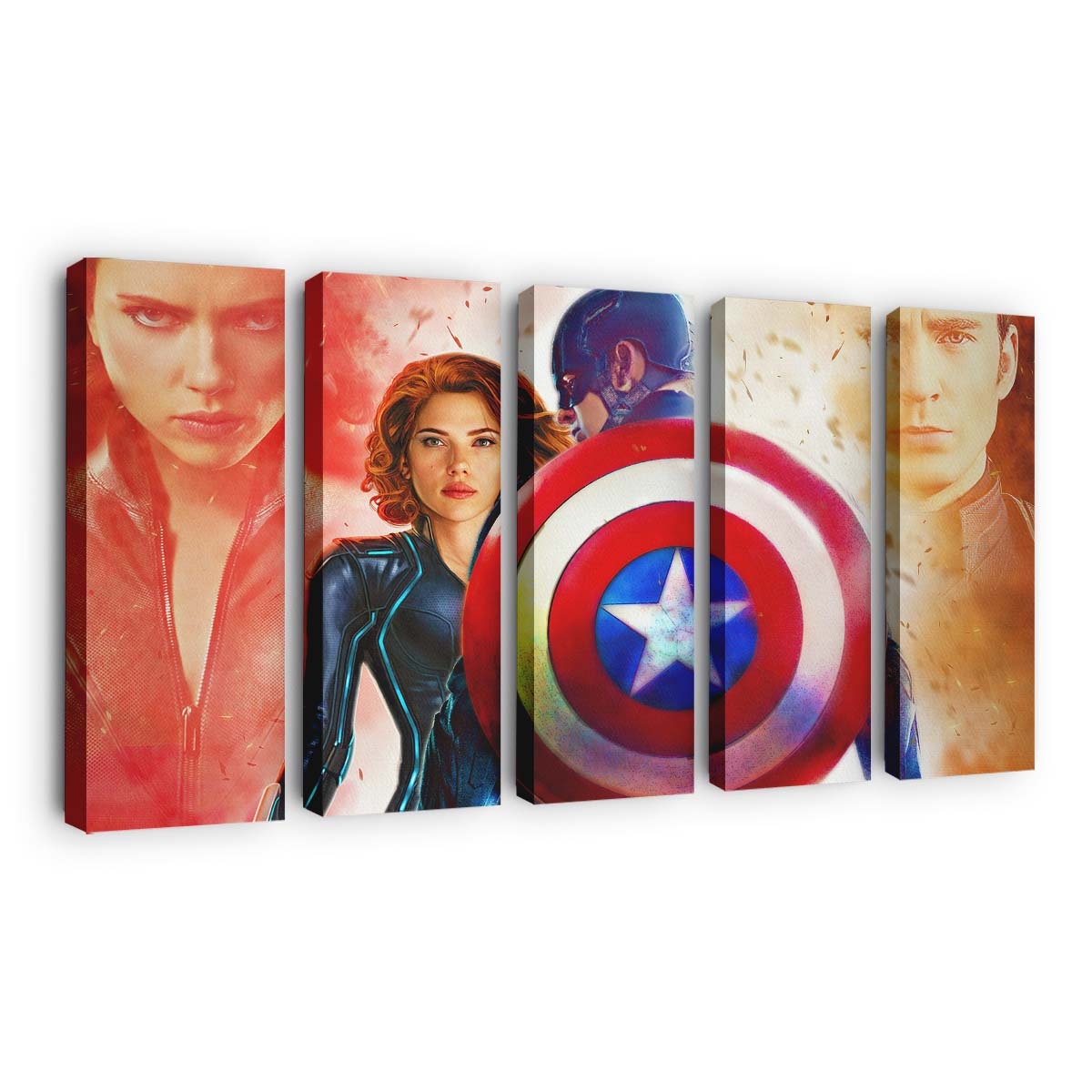 Schwarze Witwe X Captain Amerika Leinwandbild - Marvel Wanddeko