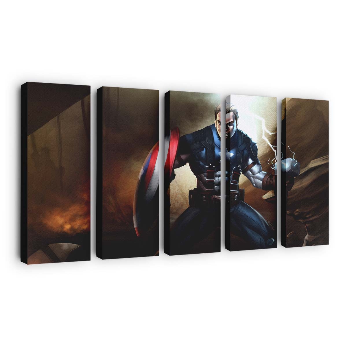 Captain Amerika Schild Hammer Leinwandbild - Marvel Wanddeko