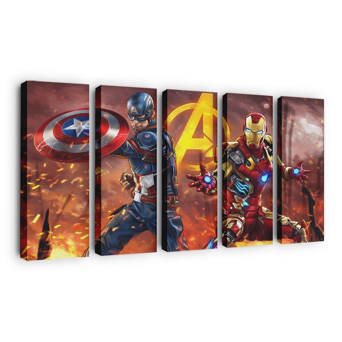 Hauptmann Amerika und Eisenmann Leinwandbild - Marvel Wanddeko