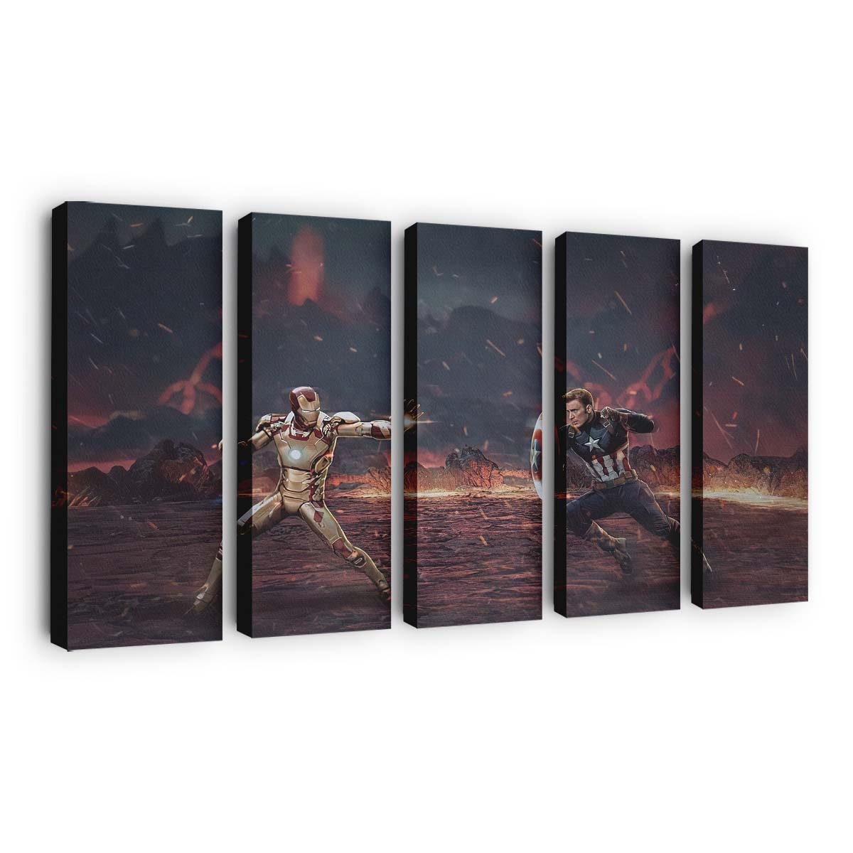 Captain Amerika Bürgerkrieg X Tekken Leinwandbild - Marvel Wanddeko