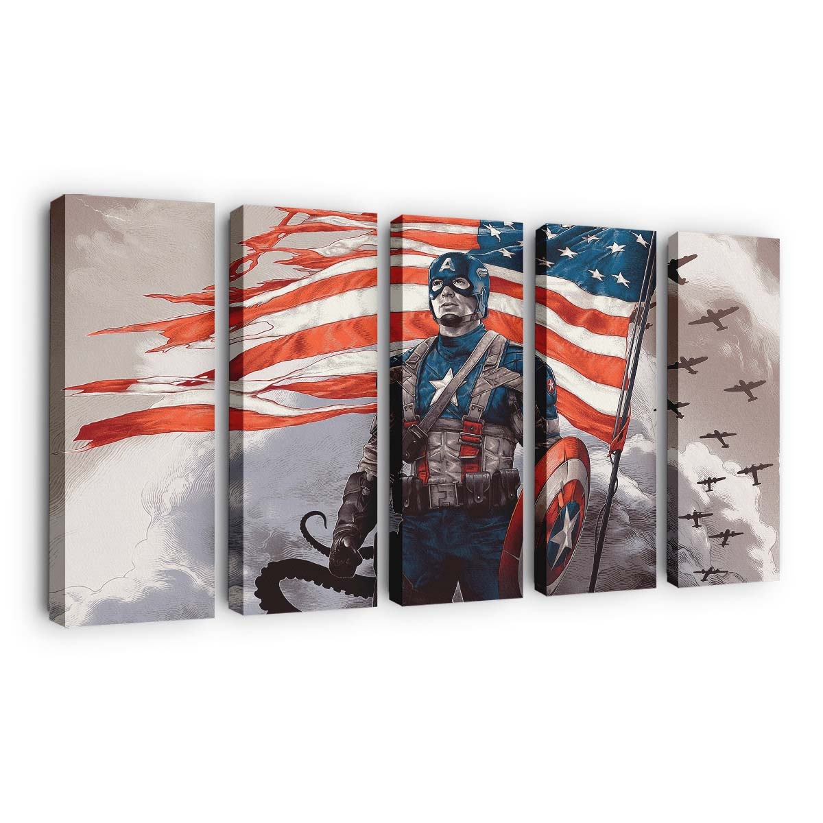 Captain Amerika Film Kunst Leinwandbild - Marvel Wanddeko