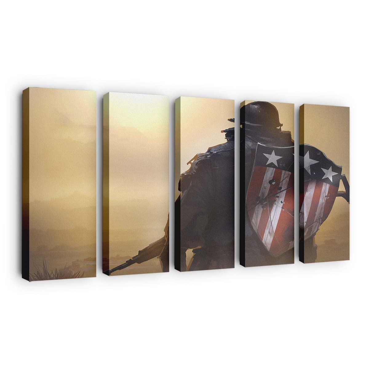 Captain America Schild mit Waffe Leinwandbild - Marvel Wanddeko