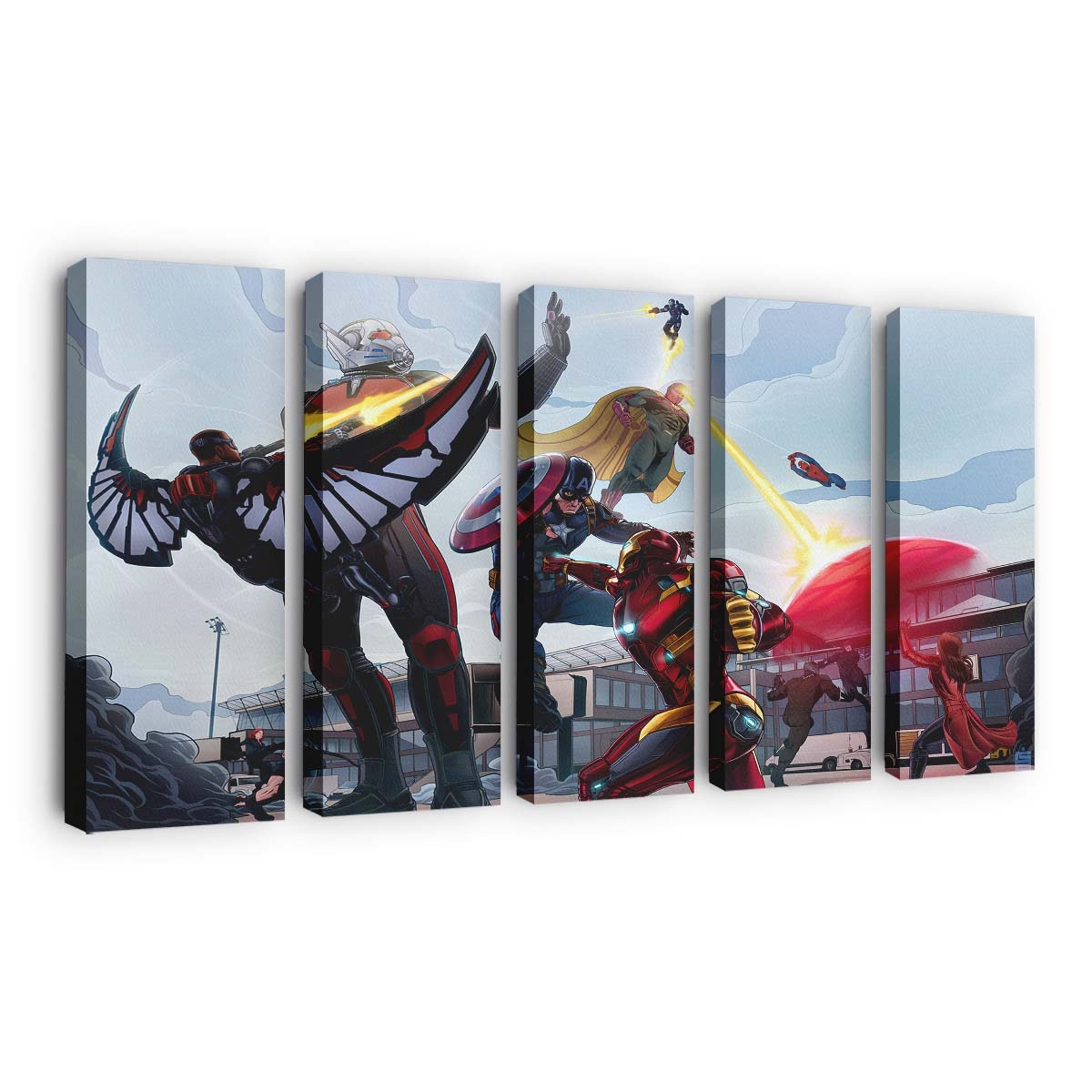 Captain Amerika gegen Eisenmann Leinwandbild - Marvel Wanddeko