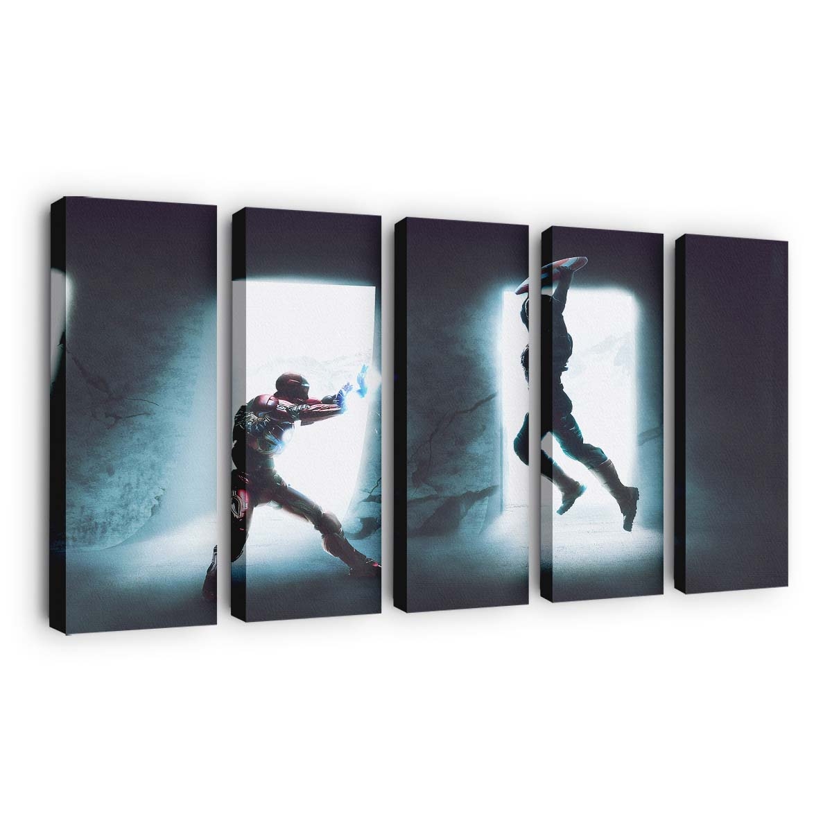 Hauptmann Amerika gegen Eisenmann Leinwandbild - Marvel Wanddeko