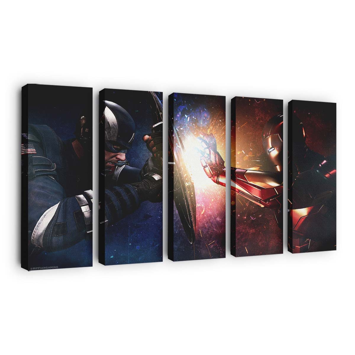 Captain Amerika gegen Eisenmann Kampf Leinwandbild - Marvel Wanddeko