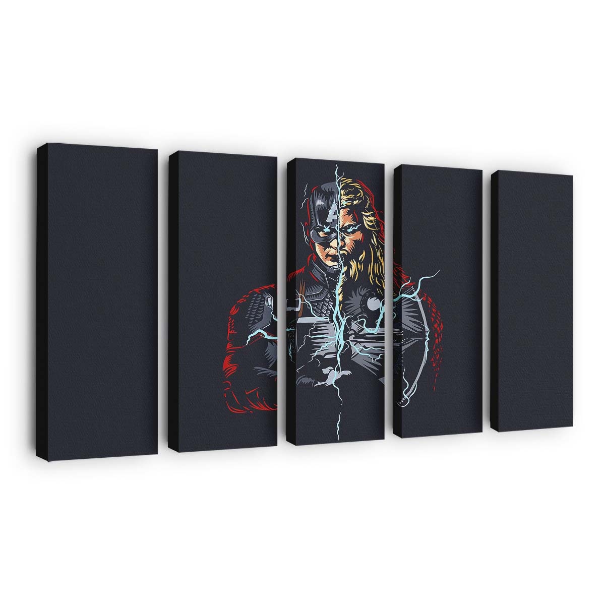 Captain Amerika gegen Thor 2 Leinwandbild - Marvel Wanddeko