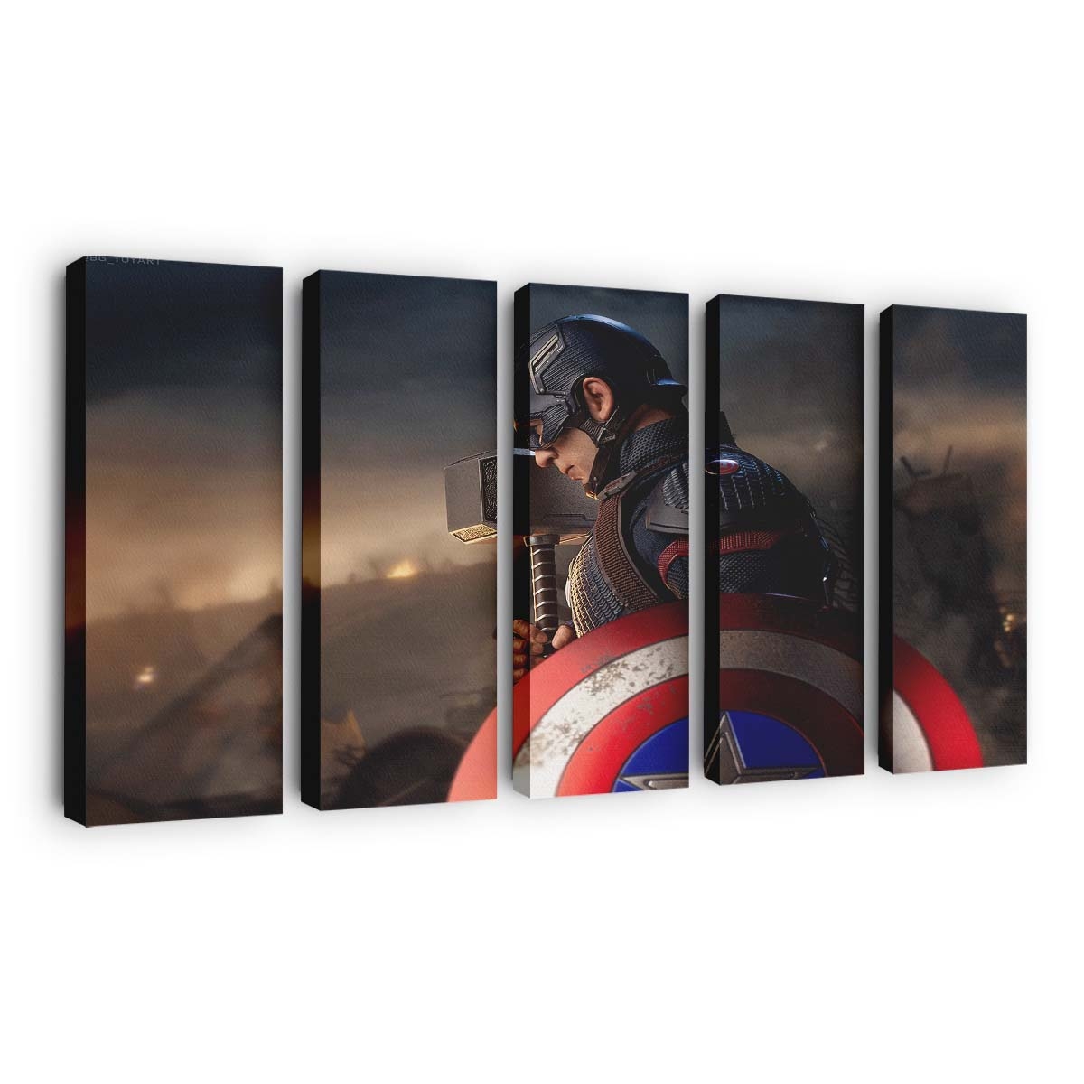 Captain America mit Hammer und Schild Leinwandbild - Marvel Wanddeko