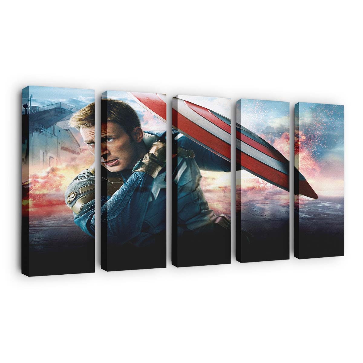 Chris Evans Captain Amerika Armee Leinwandbild - Marvel Wanddeko
