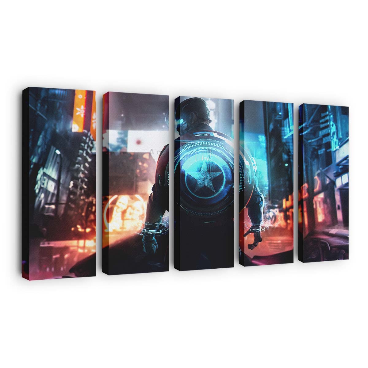 Cyber-Captain Amerika Leinwandbild - Marvel Wanddeko