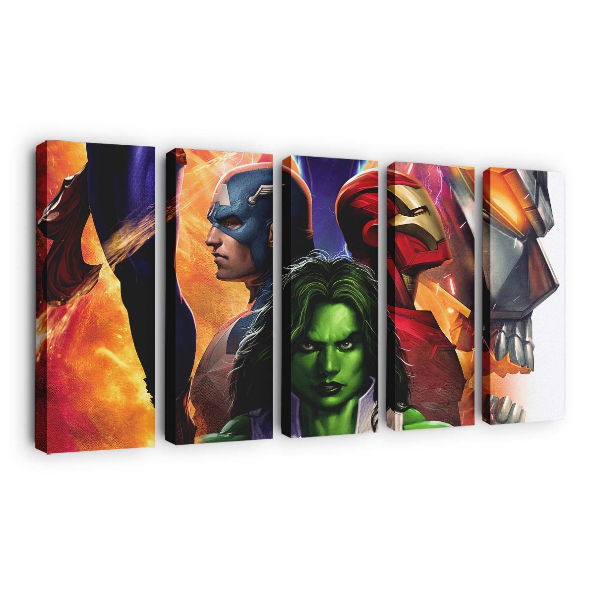 Eisenmann Captain Amerika Sie Hulk Leinwandbild - Marvel Wanddeko
