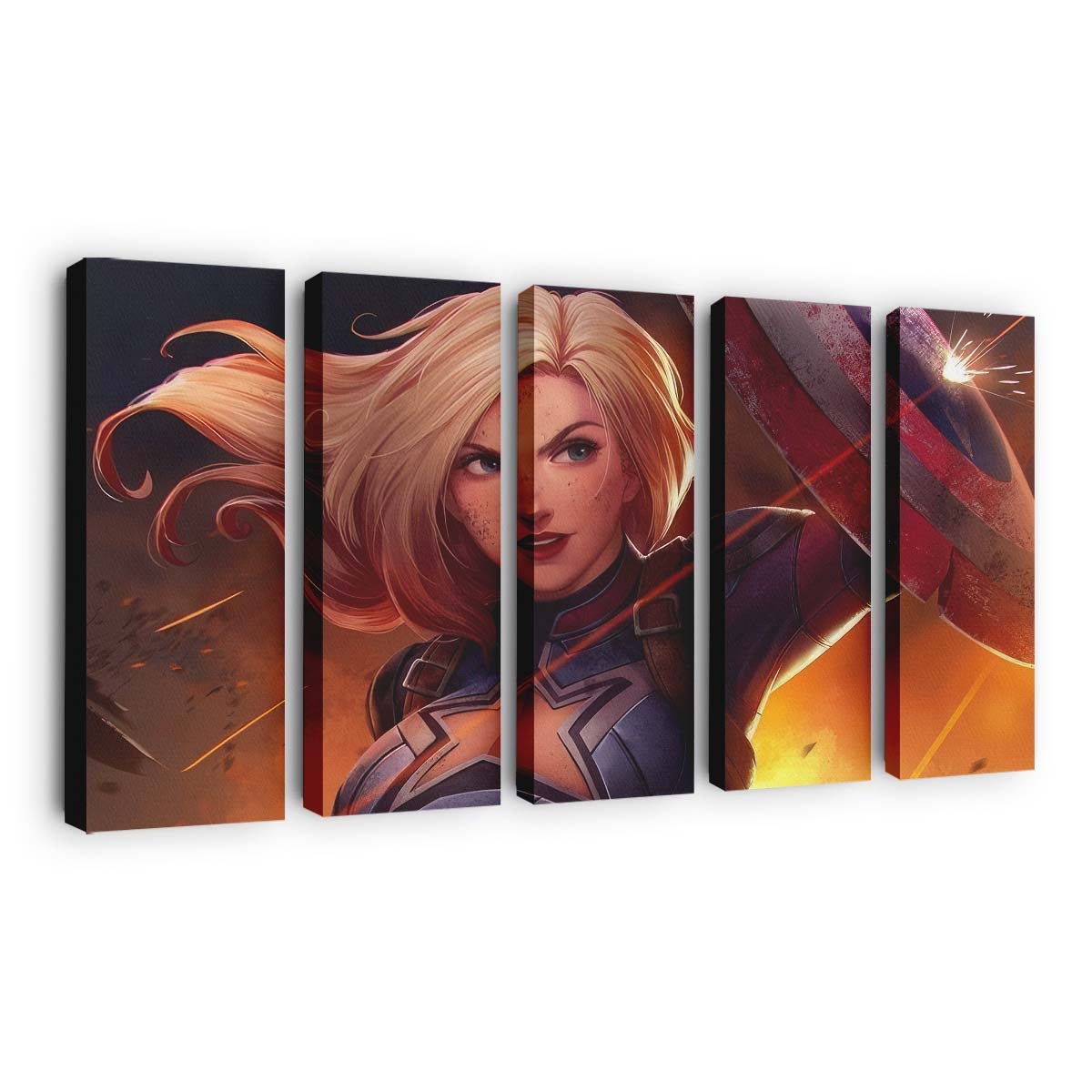 Dame Captain Amerika Kunst Leinwandbild - Marvel Wanddeko