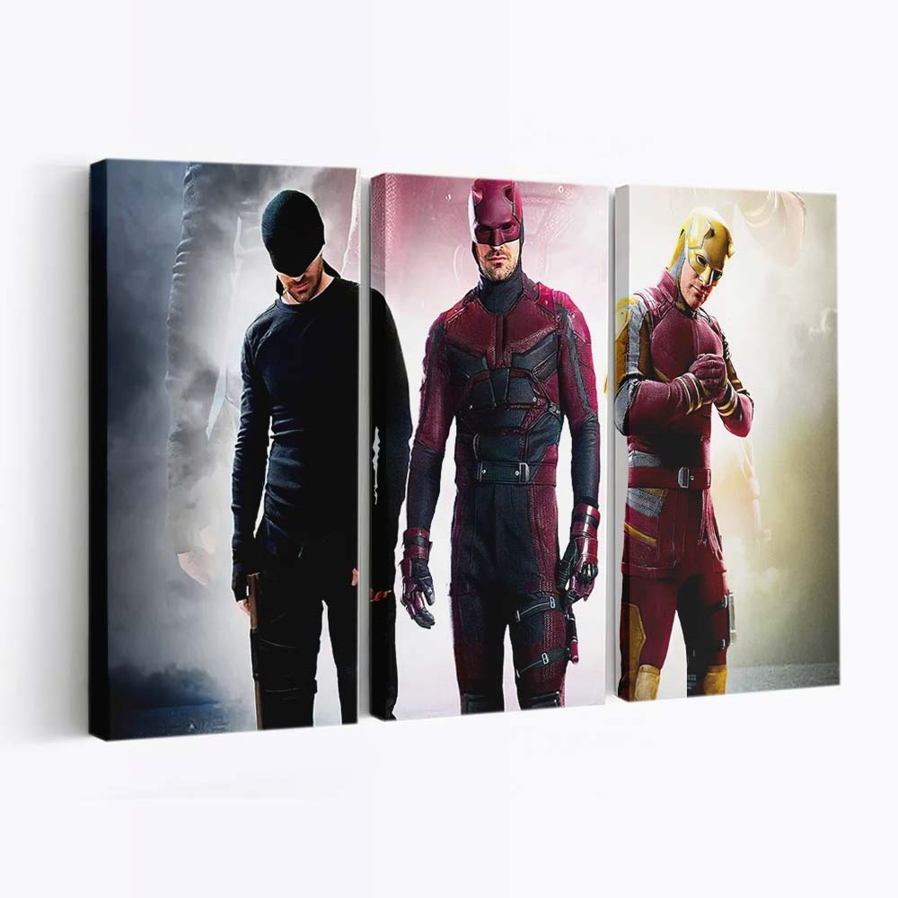 Alle Daredevil-Anzüge Leinwandbild - Marvel Wanddeko