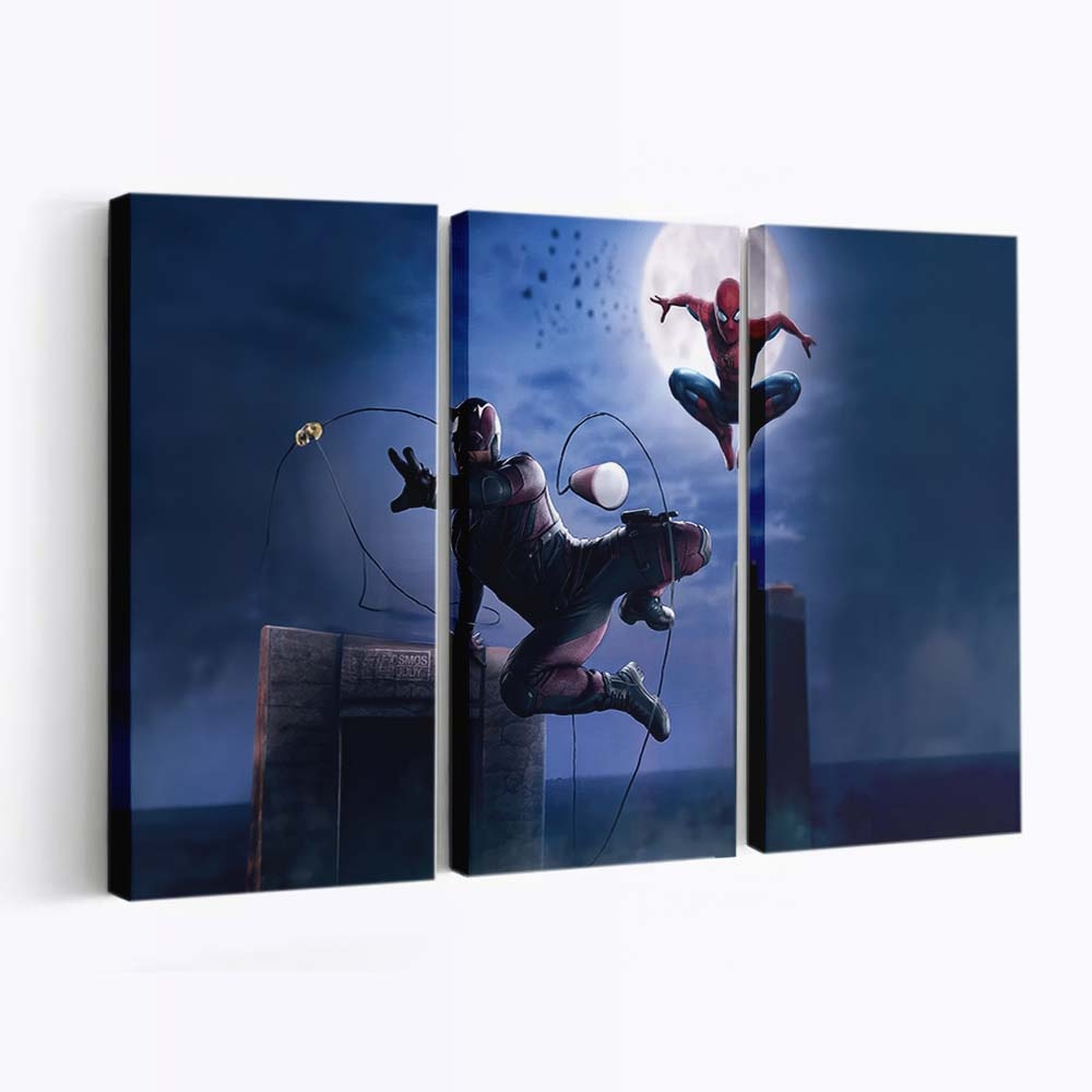 Daredevil und Spider-Man Dynamic Team Up Leinwandbild - Marvel Wanddeko