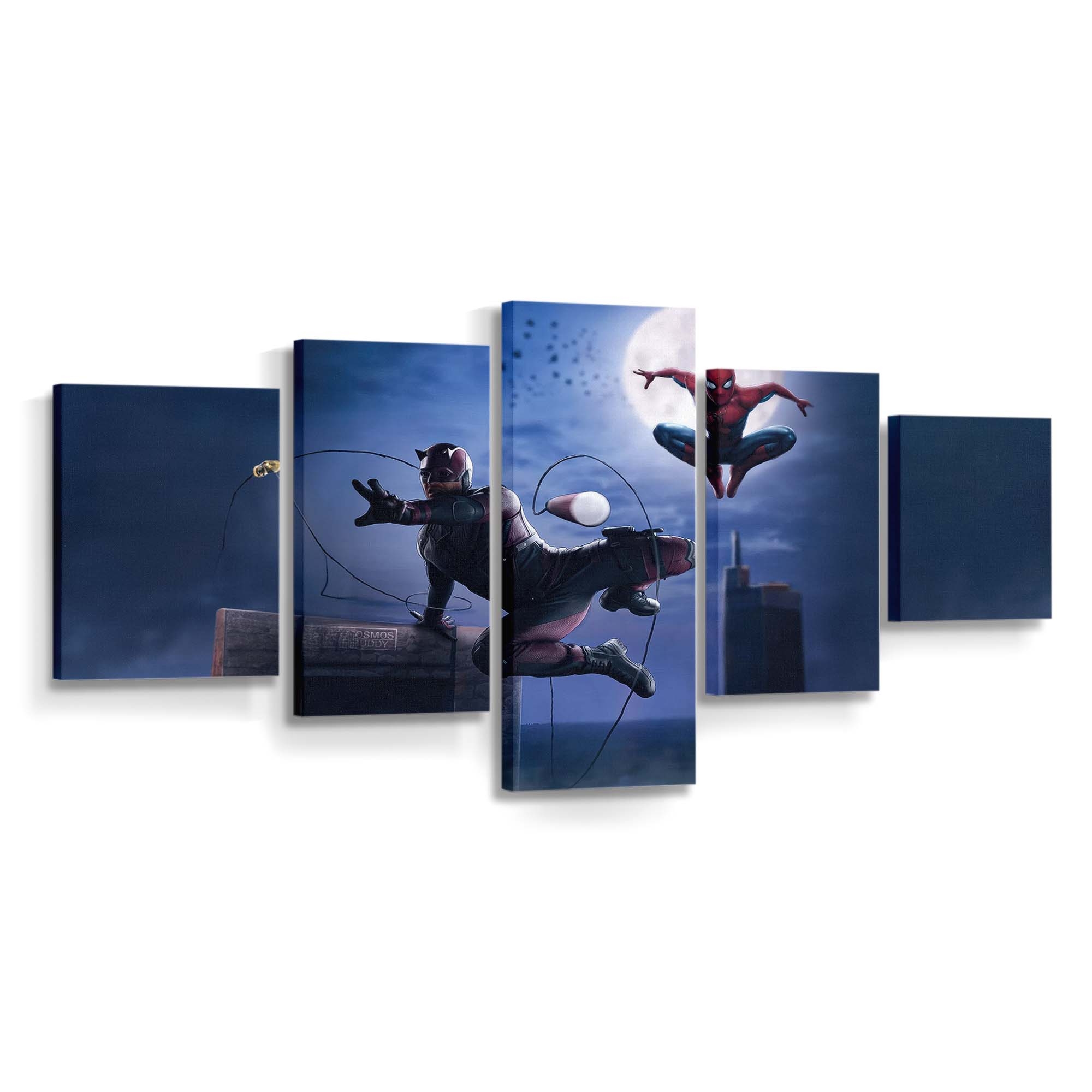 Daredevil und Spider-Man Dynamic Team Up Leinwandbild - Marvel Wanddeko