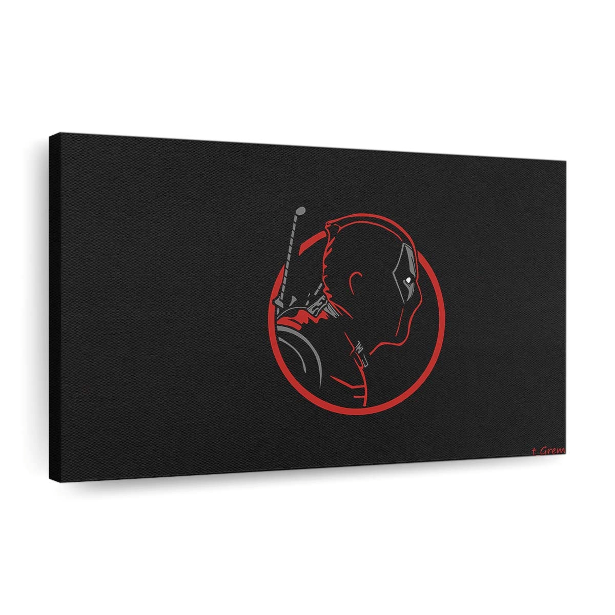 Deadpool Minimal Leinwandbild - Marvel Wanddeko