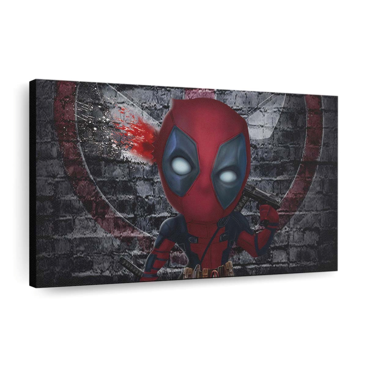 Chibi Deadpool Artwork Leinwandbild - Marvel Wanddeko