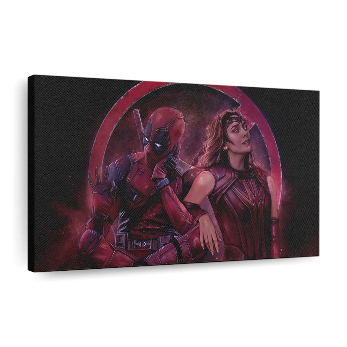 Deadpool und Scarlet Witch: Ein chaotisches Crossover Leinwandbild - Marvel Wanddeko
