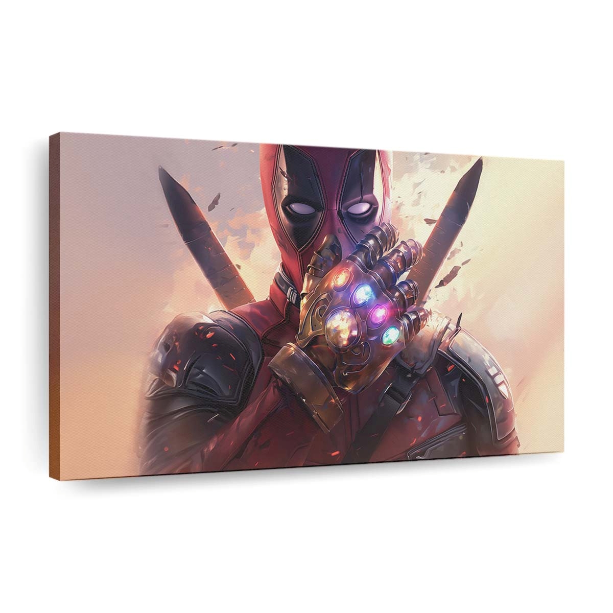 Deadpool Handschuh der Macht Leinwandbild - Marvel Wanddeko