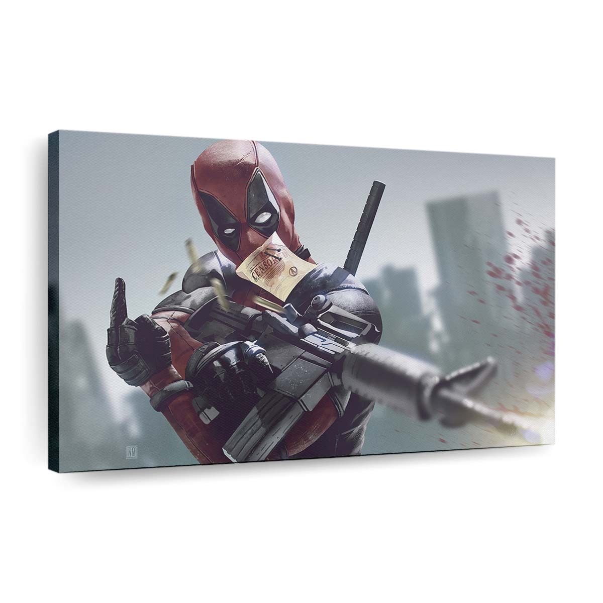 Deadpool Mitte Leinwandbild - Marvel Wanddeko