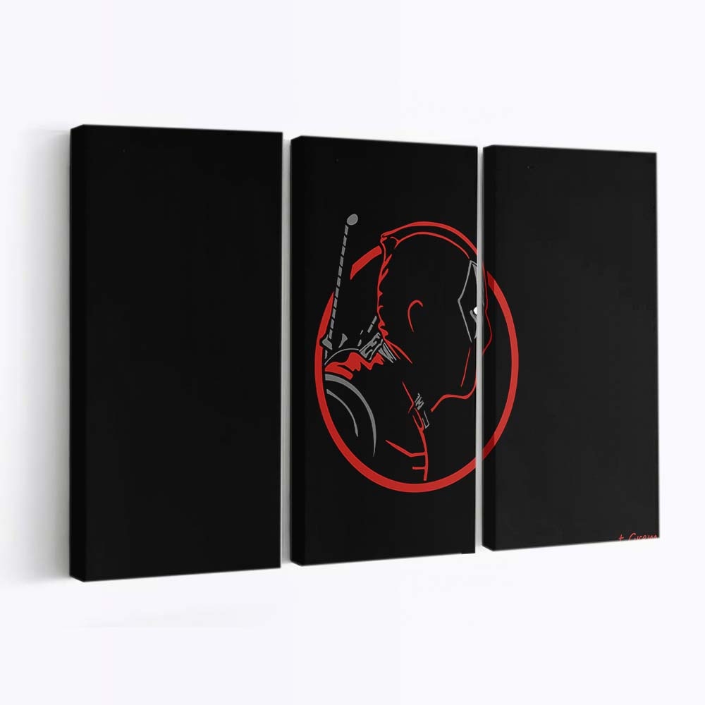 Deadpool Minimal Leinwandbild - Marvel Wanddeko