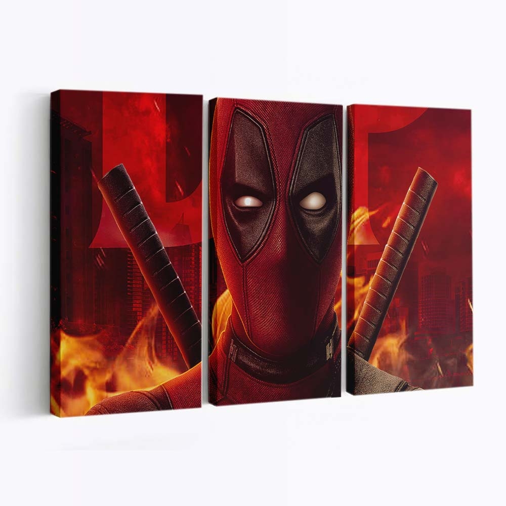 Deadpool 2023 Artwork Leinwandbild - Marvel Wanddeko