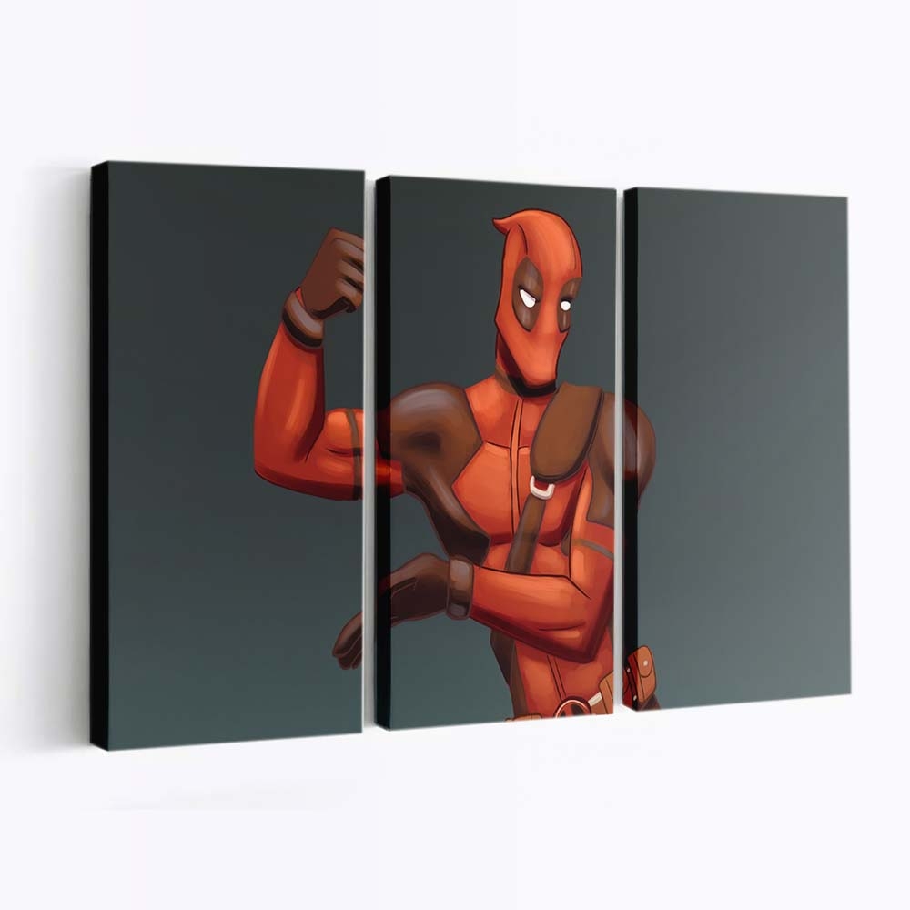 Deadpool: Cartoon-Kunst Leinwandbild - Marvel Wanddeko