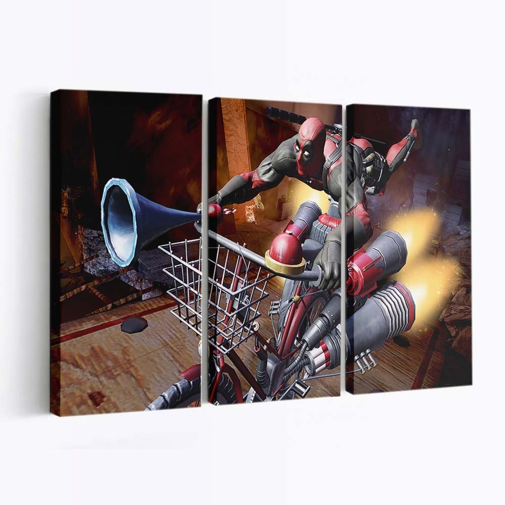 Deadpool Spiel Artwork Leinwandbild - Marvel Wanddeko
