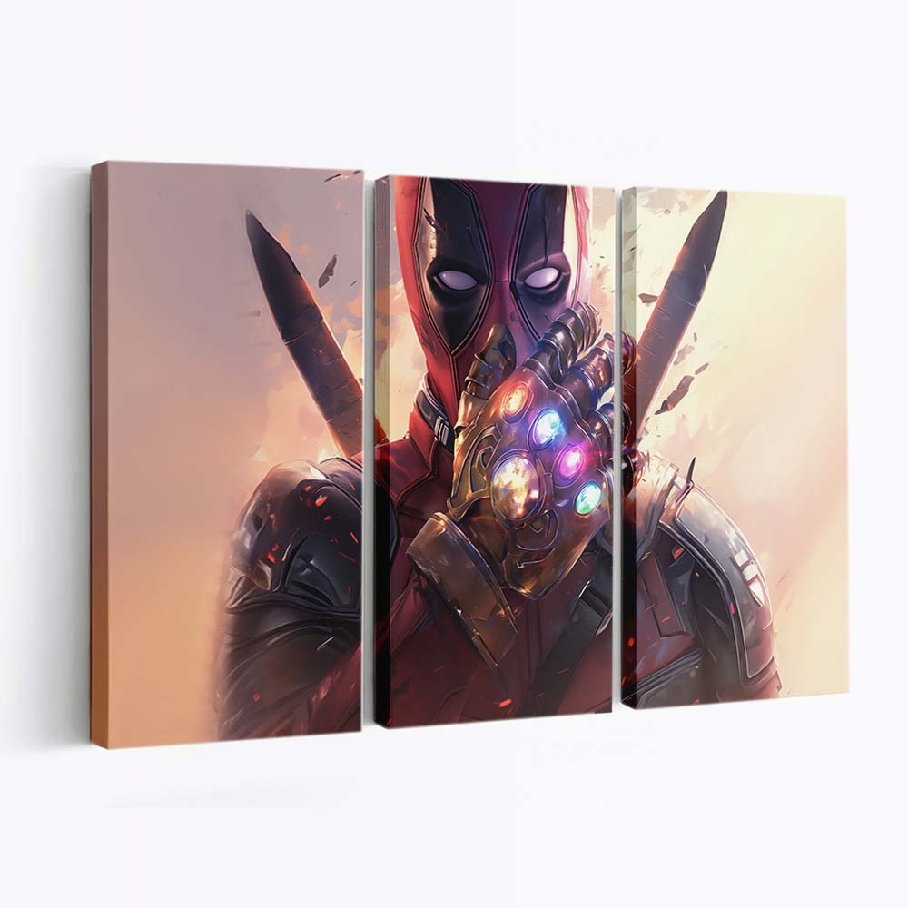 Deadpool Handschuh der Macht Leinwandbild - Marvel Wanddeko
