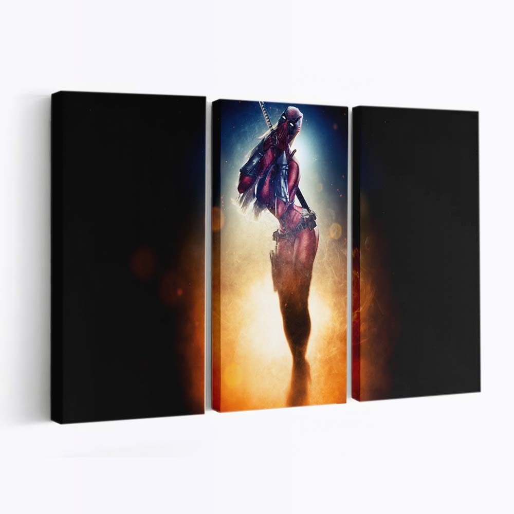 Deadpool Mädchen Leinwandbild - Marvel Wanddeko