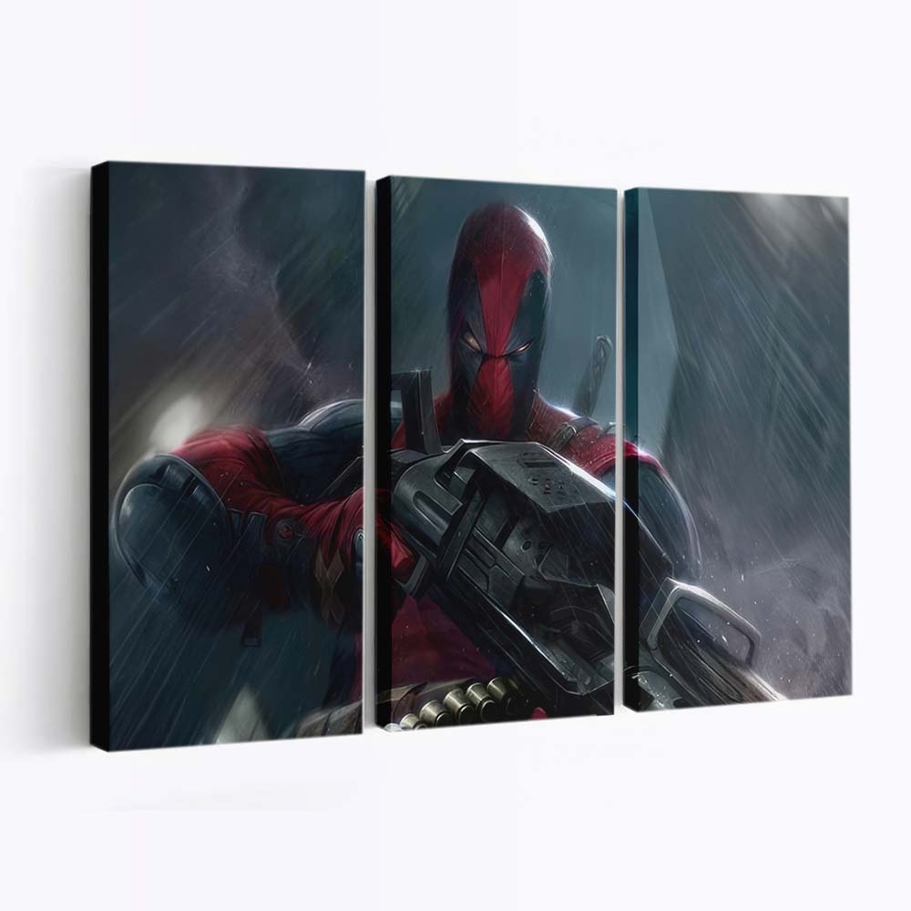 Deadpool Waffenshow Leinwandbild - Marvel Wanddeko