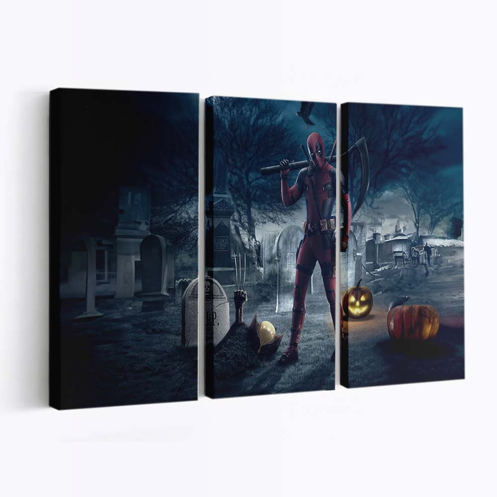 Deadpool auf dem Friedhof Leinwandbild - Marvel Wanddeko