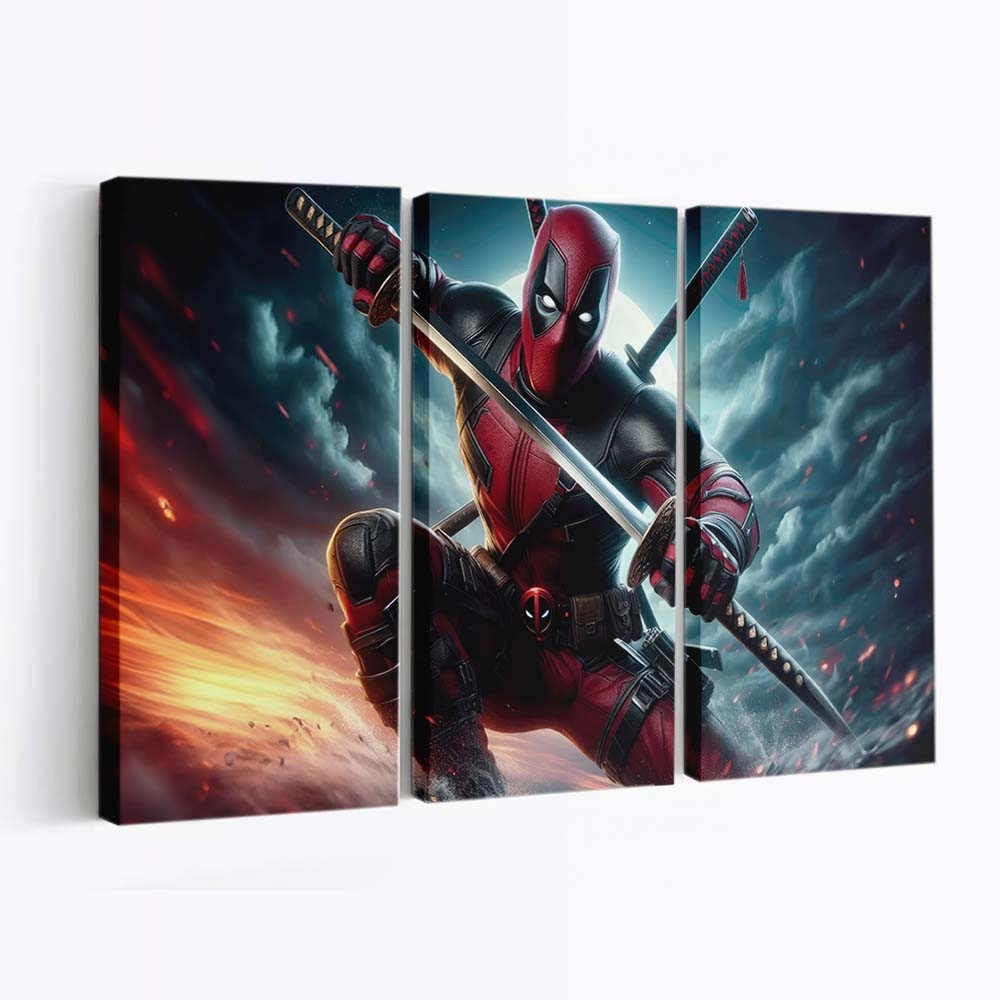 Deadpool Katana Chaos Leinwandbild - Marvel Wanddeko