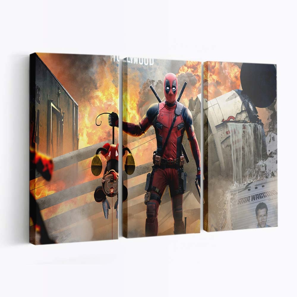 Deadpool tötet Mickey Mouse Leinwandbild - Marvel Wanddeko
