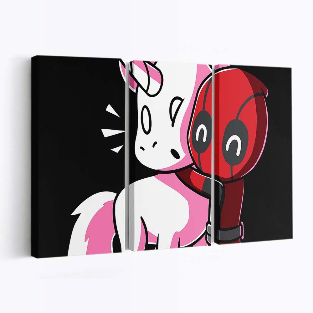 Deadpool liebt Einhörner Leinwandbild - Marvel Wanddeko