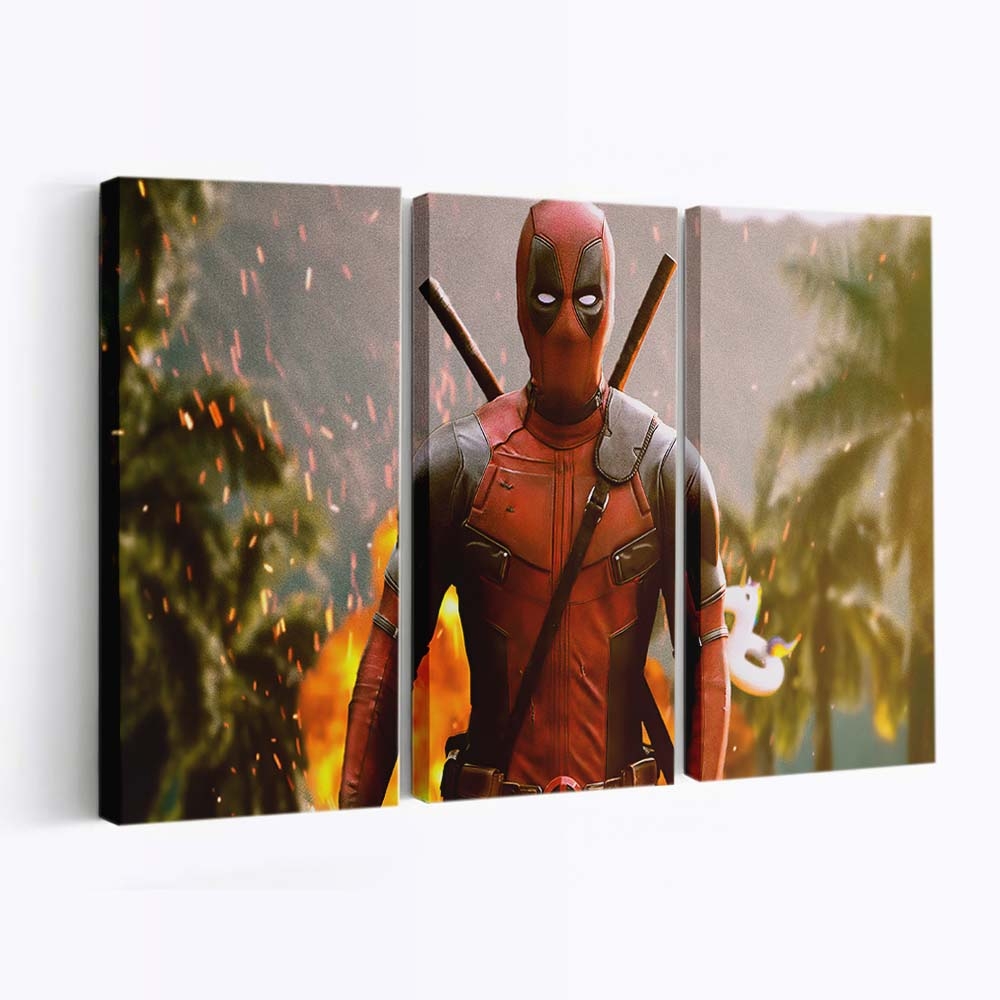 Deadpool Marvel Explosion Leinwandbild - Marvel Wanddeko