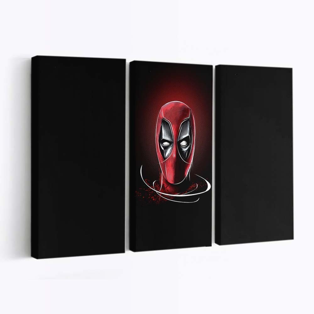 Deadpool Maske Minimalismus Leinwandbild - Marvel Wanddeko