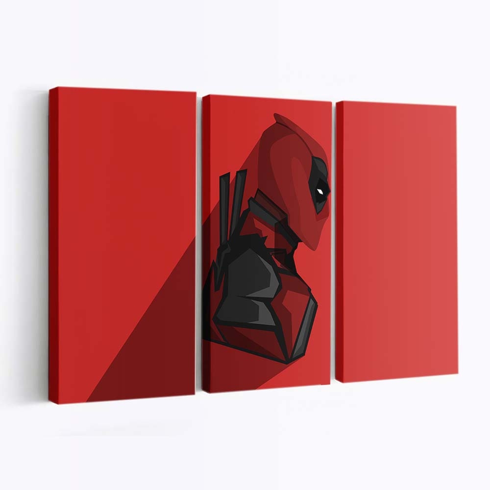 Deadpool Minimalismus 3 Leinwandbild - Marvel Wanddeko