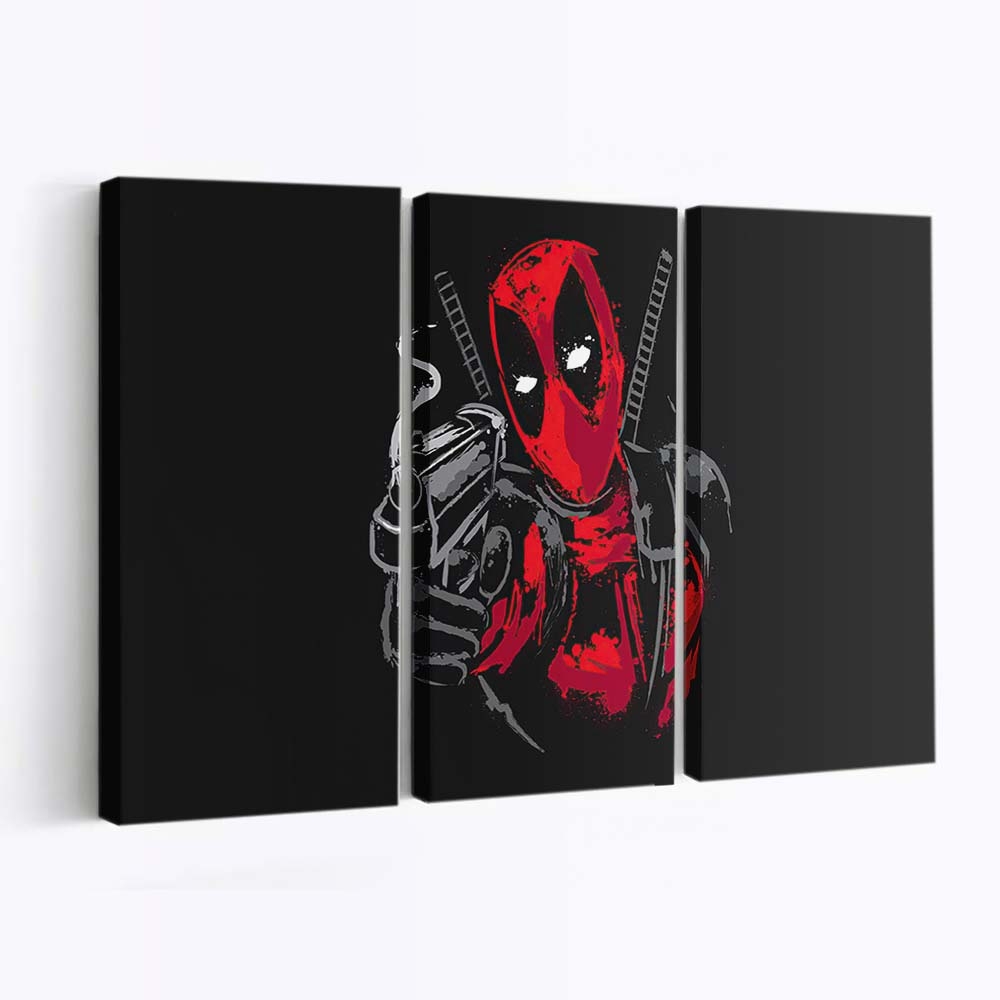 Deadpool Minimalismus 4 Leinwandbild - Marvel Wanddeko
