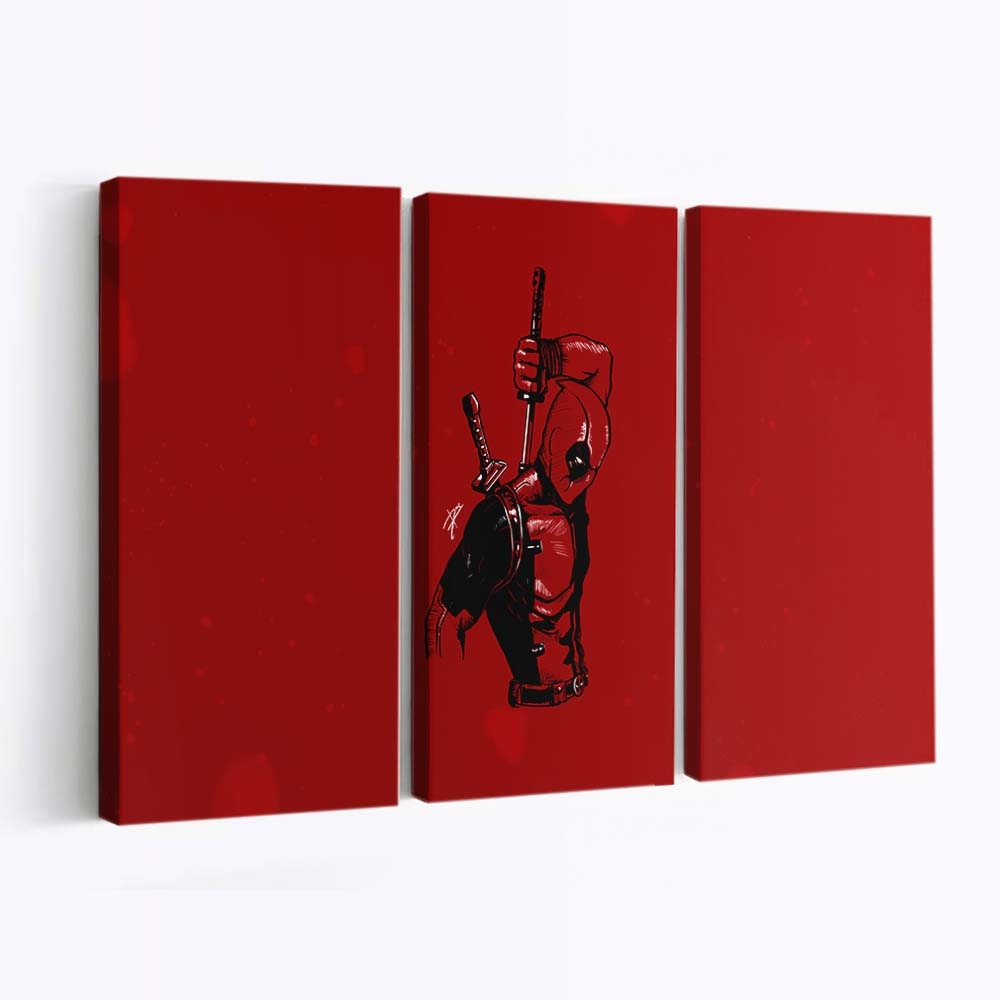 Deadpool Minimalist Leinwandbild - Marvel Wanddeko