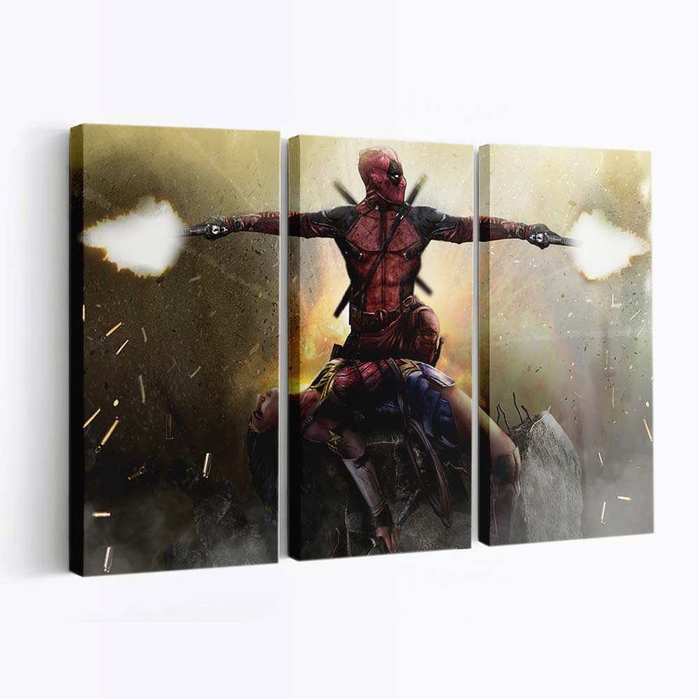 Deadpool Saved Wonder Woman Leinwandbild - Marvel Wanddeko